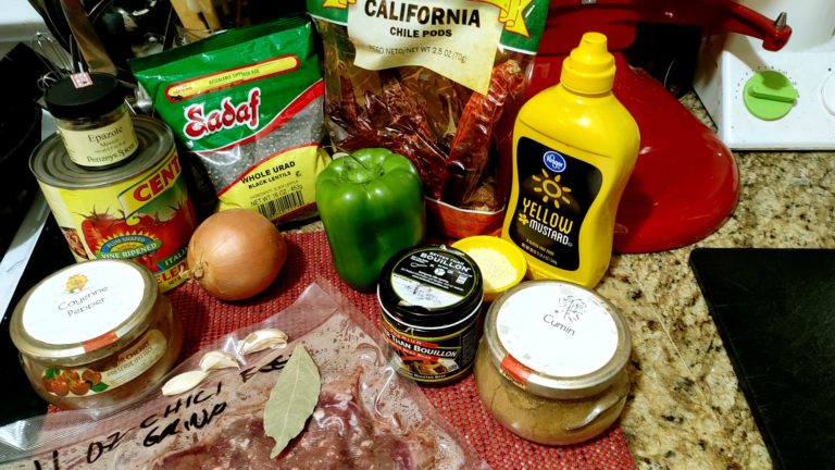 Black Red Lentil Chili mis en place